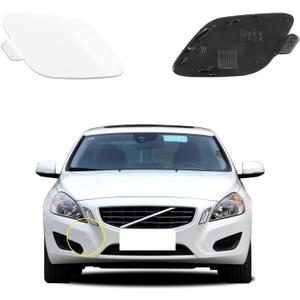 Car Front Bumper Tow Hook Cover Compatible with Volvo S60 2011 2012 2013 Trailer Cover Cap 30795007 39802519 Small Lid Towing Eye Cap Pearl White Right Passenger Side