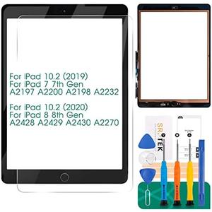 for iPad 7 7th Gen Touch Screen for iPad 8 8th Gen Screen Replacement for iPad 10.2 2019 Digitizer A2197 A2200 A2198 A2232 10.2 2020 A2428 A2429 A2270 A2430 (with Home Button) (Black)