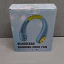 Kids Neck Fan, Portable Bladeless Fans for Kid 4-14Y Girls & Boys, 2600mAh USB Personal Mini Cooling Fan for Travel/Camping/Study, 4 Speeds, Lightweight, Compact, Perfect Summer Gifts for Kids (Blue)