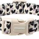 DOGWONG Valentine's Day Dog Collar-Cute Black Heart Dog Collars, Adjustable Valentine Heart Pet Collars Puppy Collar with Quick Release Buckle for Girl&Boy Dogs,M (Medium (Pack of 1), Z: Grey Heart)