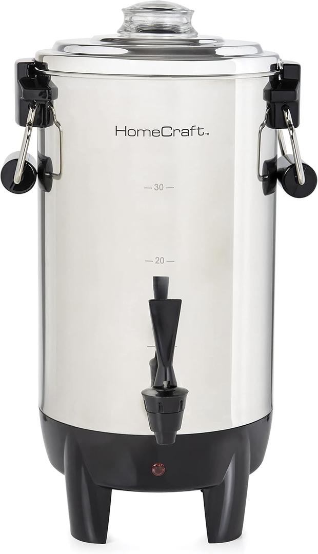 Homecraft Quick-Brewing 1000-Watt Automatic 30-Cup Coffee Urn - Stainless Steel
