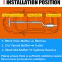 2.5 Inch Valved Muffler Exhaust Cutout with Muffler Cat Back Exhaust System Kit