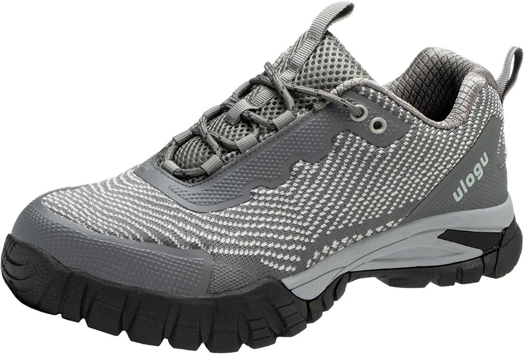 ulogu Women's Waterproof Hiking Shoes Lightweight Non-Slip Comfy All Day Walking Work Sneakers 7.5
