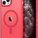 Hython Case for iPhone 11 Pro Max Case Magnetic Translucent Matte Phone Cases 6.5" [Compatible with MagSafe] Thin Slim Fit Shockproof Bumper Hard Protective Cover for Women Men Girls, Frosted Red