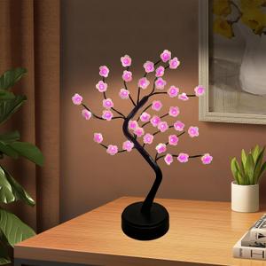 TRAVELER Cherry Blossom Tree Light Lamp, 36 LED Bonsai Tree Lights Japanese Decor Battery and USB Operated for Bedroom Home Decor