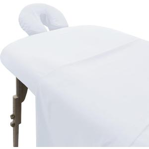 LONDON LINENS Pack of 2 Soft Microfiber Massage Table Sheets 3 Piece Set - Includes Massage Table Cover, Massage Fitted Sheet, and Massage Face Rest Cover (White)