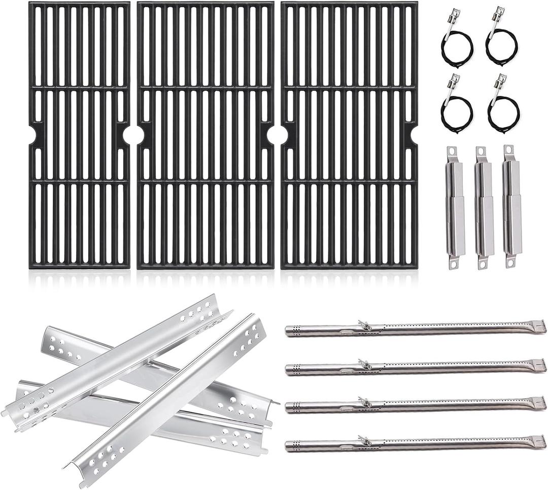 Grill Replacement Parts for Charbroil Performance 4 Burner 463342119, 463347017, 463335517, 463376017, 463342118, 463335517, 463349917, 18" Grill Grates, Heat Plates, Burner for Char-broil Grill Parts