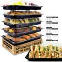 5 Pack Catering Trays with Lids  17" Serving Tray with Lid, Heavy Duty Recyclable Plastic Party Platters for Catering, Buffet, Picnics & Events  Food Trays with Clear Lid (17.72 x 12.20 x 2.95 inch)