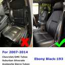 SecosAutoparts Front Driver or Passenger Top Lean Back Black Leather Seat Cover Compatible with Chevy Silverado Avalanche Tahoe Suburban GMC Sierra Yukon 2007 2008 2009 2010 2011 2012 2013 014