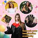 Feifeiya 36 Pcs DIY 2026 Graduation Cap Decorations Accessory Kit Include Faux Flower Heads Graduation Quotes Glitter Stickers 3D Butterfly for Grad Cap Topper DIY Gift(Orange,Inspirational)