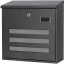 Decaller Galvanized Steel Mailbox with Key Lock, Wall Mount Metal Mail Box Outdoor, 13" x 11.8" x 4.1", 918 Black