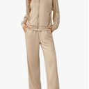 Totatuit Women 2 Piece Lounge Sets Sweatsuit 2025 Fall Long Sleeve Zip Up Sweatshirt Wide Leg pants Tracksuit Travel Outfits S