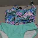 ZAFUL Tankini Swimsuits for Women Tummy Control High Waisted Twist Front Ruched Two Piece Bathing Suit (Small, 3-multicolor a)