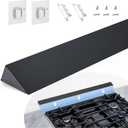 30" Slide-in Range Rear Filler Kit W10113901A, Stove Gap Universal Triangular Filler Strip, Cooktop Trim Kit Between Stove and Backsplash for Whirlpool & Most Brand, Durable Aluminum, Black