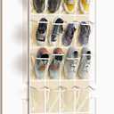 Simple Houseware 24 Pockets - Crystal Clear Over The Door Hanging Shoe Organizer, Beige (64'' x 19'')