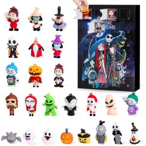 Nightmare Christmas Advent Calendar,Advent Calendar 2025,with 24 Collectible for Kids Adult Boys Girls,Christmas Ornament Countdown Calendar Xmas Gifts Stocking Stuffers