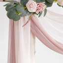 Floroom Wedding Arch Draping Fabric 3 Panels 20Ft Chiffon Fabric Drapes Arbor Drapery Wedding Ceremony Reception Swag Decorations (Dusty Rose +Blush +White)
