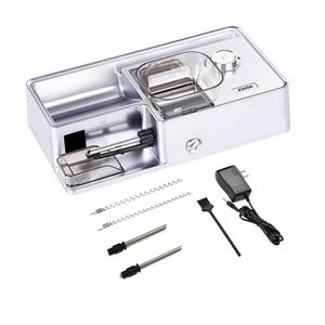 Electric Cigarette Injector Machine Cigarette Rolling Machine Automatic Portable for Slim 100s/King/Regular Size Tubes (Silver)