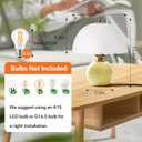 Ceramic Table lamp, Modern Bedside Lamps Mid Century Vintage Desk Lamp Retro Glass Mushroom Traditional Lamp for Nightstand Living Room Bedroom Home Decor (S05YE-1PACK)