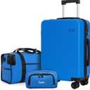 Luggage Sets 3 Piece, Carry on Luggage 20in Suitcase Set, Blue