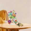 2 x hyzsj DIY Diamond Desktop Ornament Cactus, Crystal Diamond Art Painting Tabletop Ornaments Single Sided, Diamond Ornament for Adult Beginner Home Office Decor Crafts Gift