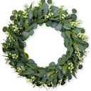 Green Eucalyptus Wreath 26 Inch Greenery Wreaths for Front Door Artificial Spring Summer Wreath with Green Eucalyptus Leaf for All Seasons Home Farmhouse Wall Porch Decor