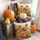2 x RABUSOFA Fall Dog Pillow Covers 18x18 Inch,Autumn Sunflower Decor Thanksgiving Outdoor Cushion Case Farmhouse Decoration for Home Couch Orange(Orange, 18" x 18") (Yellow)