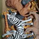 Safari Animals Figures, Plastic Zoo Animals Toys for Toddlers 1-3, Realistic Jungle Animal Figurines for Kids 3-5, 12 pcs Wild Animal with Elephant Giraffe Lion, African Toys Gift for Boys Girls