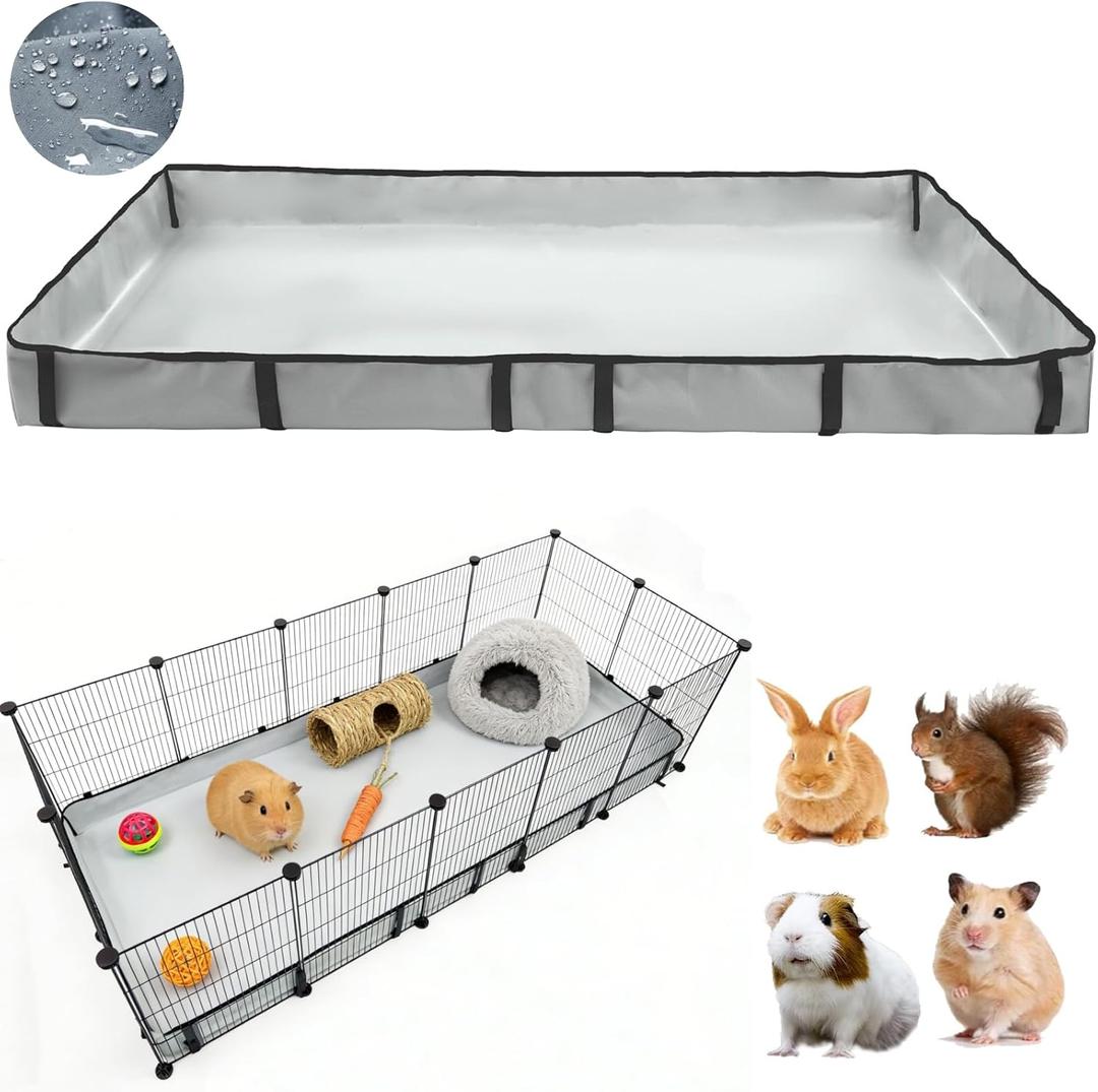 DZWLKJ Guinea Pig Cage Liner Tarp Bottom Waterproof and Washable Base Also for Rabbits, Bunny, Chinchesillas, Hedgehog, Ferrets and Other Small Animals(24x60 inches)