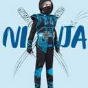 Spooktacular Creations Blue Ninja Costume Set, Ninja Jumpsuit with Foam Accessories for Kids, Toddler Halloween Outfit for Ideas Cosplay Party (Small, 5-7 yrs) (Black, S)