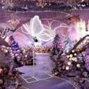 Wedding Electric Butterfly Floor Lamp: Giant Moving LED Butterflies Decoration with Movement & Lights Up - Big Movable Butterfly Props with Flapping Wings - for Birthday Party (White Light, 23.6 IN)
