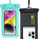 IP68 Waterproof Phone Pouch, Floating Waterproof Phone Case for iPhone 15 14 13 12 11 Pro Max Xs Plus Samsung Galaxy with Detachable Lanyard,Cellphone Dry Bags Beach Vacation Essentials -2 Pack