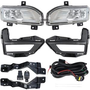 labwork 1 Pair Fog Lights Replacement for 2017-2020 Rogue S SL SV Hybrid Fog Driving Lights Switch Bezel Wires Clear Lens Fog Lights 261558995A 261508995A
