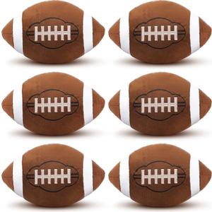 6 Pieces Plush Football Pillows Fluffy Toys Soft Stuffed Football Stuff Decor Sports Shaped Plush Toy for Kids Boy Child Baby Room