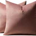 MIULEE Pack of 2 Decorative Velvet Pillow Covers Soft Square Throw Pillow Covers Solid Cushion Covers Jam Pillow Cases for Spring Sofa Bedroom Car 18x18 Inch 45x45 Cm (18" x 18" (Pack of 2))