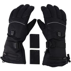 1pair Battery Powered Heated Gloves for Men Adjustable Warmth Gloves for Motorcycle Cycling Compatible Plush and Pu Leather for Outdoor Sports