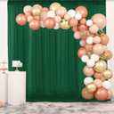 Emerald Green Backdrop Curtain Backdrop Curtains 10FTx10FT 2 Panels Chiffon Fabric Wedding Drapes Semi Sheer Curtains for Backdrop Baby Shower Background Backdrop Drapes for Arch Party Birthday Decor