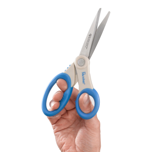 Soft Handle Anti-microbial Straight Scissors, Blue 