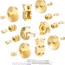 HobbyPark Steering Knuckles Wheel Weights Diff Cover Front Rear Extended 7mm Wheel Hex Hubs Adapters for Axial SCX24 Upgrades Set 1/24 RC Crawler Car (Gold)