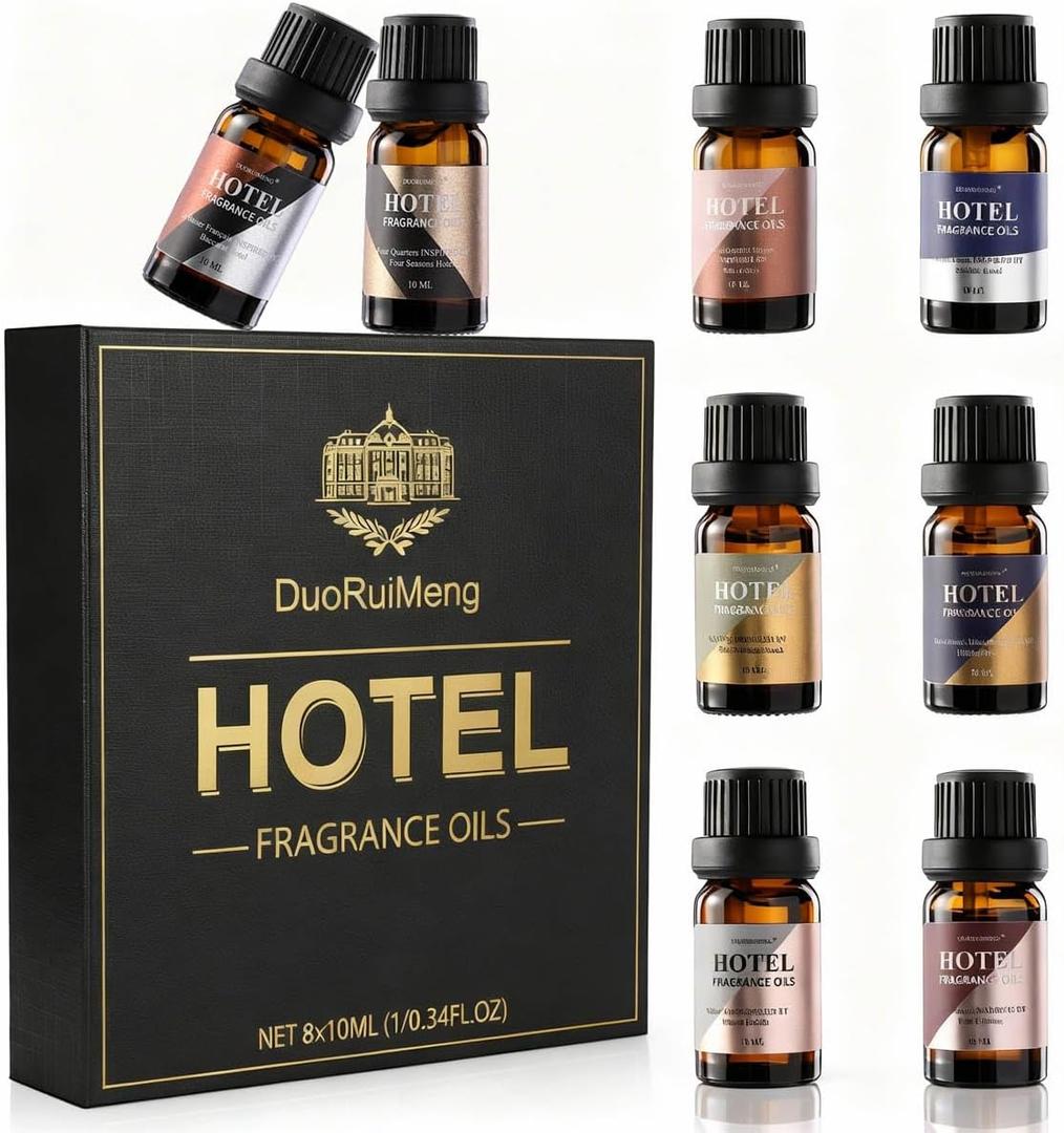 Hotel Diffuser Oil Gift Set - Inspired by 5-Star Hotel Scents - My Way,Ritz - C,Westin White Tea,Baccarat,Four Seasons,Hilton,Beachfront Villa,Paris Coast, Fragrance Oil Set