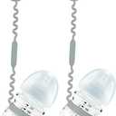 Toy Straps, Silicone Toy Straps for Stroller, Toy Safety Straps for Toy, Sippy Cup Straps, Adjustable Toy Holder for Stroller, High Chair - BPA Free (Gray)