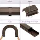 Mxclimate 4in 25ft PVC Line Set Cover Kit for Mini Split and Central Air Conditioners,AC Heat Pump Systems,Decorative Tubing Pipe Covers. Brown