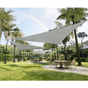 REXloyal Sun Shade Sail 8' x 16' Grey Rectangle Canopy Sail Shade Cover 95% UV Block Permeable Sunshade Outdoor for Patio Yard