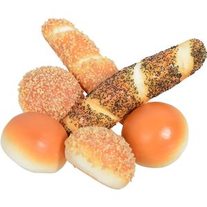 Artificial Bread and Rolls - Fake Bread and Rolls for Display, 6 Pieces