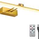 Picture Light, Battery Picture Lights with Remote of Timer and Dimmable, 20 Metal Art Light for Paintings,Display Lamp for Wall Gallery Dartboard Portrait Frame Artwork (Copper)