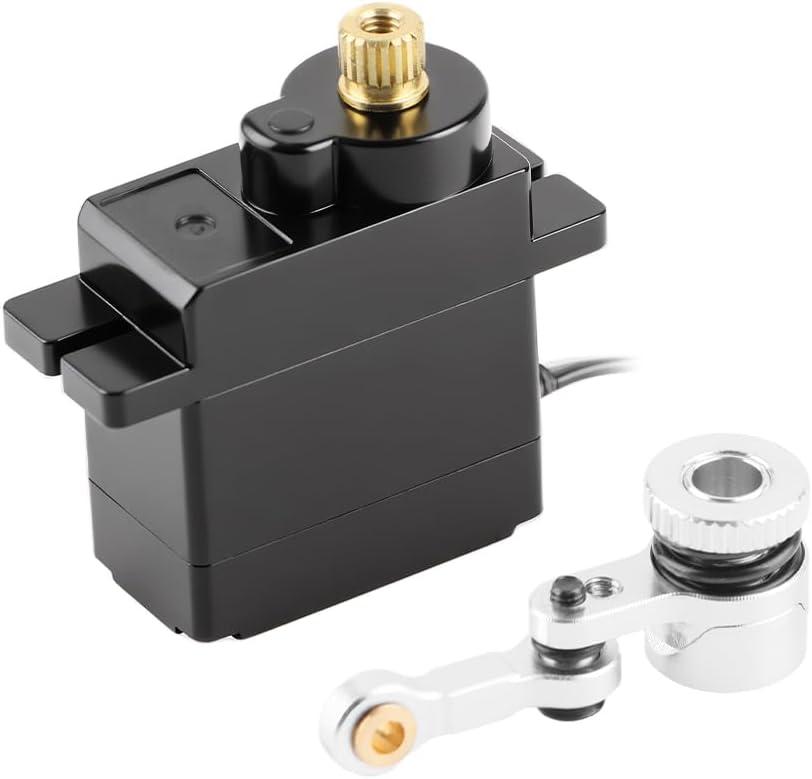 GLOBACT 1.2KG Metal Gear Servo with 20T Aluminum Servo Saver Arm and Steering Drag Link for Arrma Granite Grom/Mojave Grom/Typhon Grom Losi Nascar RC Truck Racecar Upgrade SPMSSX110 ARA340203