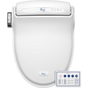 Bio Bidet Bliss BB1000 Warm Water Bidet Seat, Air Dryer, Heated Seat with Slow Close Lid, Remote Control, Round