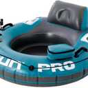 INTEX 56843EP River Run 1 Pro Inflatable Floating Lounge: GoPro/Phone Mount  Built-in Cup Holder and Storage Compartment  Durable Grab Handles  Easy-to-Use Connectors  220lb Weight Capacity (Teal)