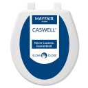 MAYFAIR 880SLOW 000 Caswell - Asiento de inodoro redondo que se cierra lentamente y nunca se afloja, plástico de larga duración, color blanco