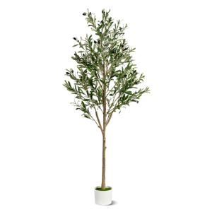 6FT Artificial Olive Tree, Indoor Faux Olive Tree Fake Potted Silk Olive Tree Plants with Lifelike Branches & Fruits for Home Office Decor